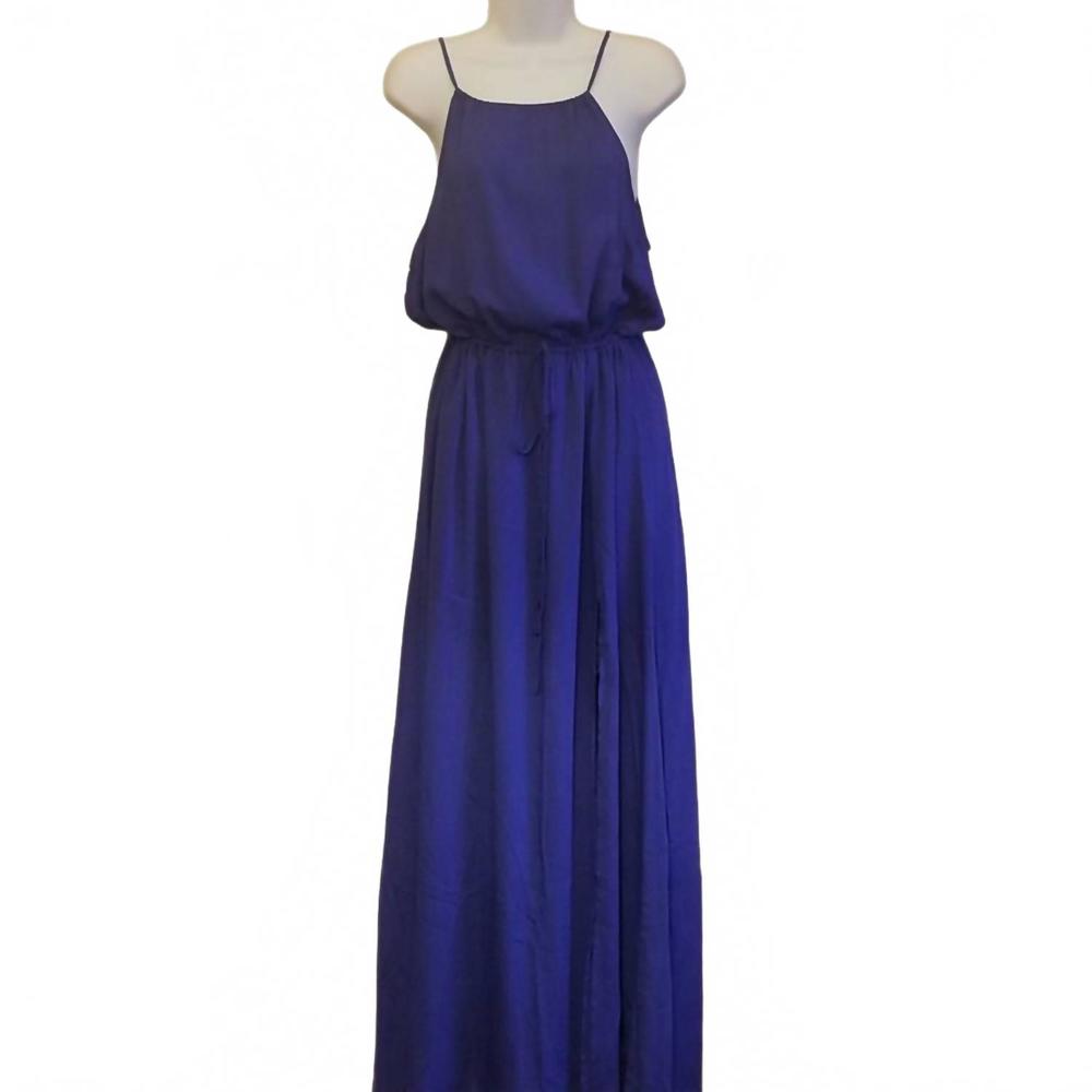 NEW AFTER MARKET women's halter maxi dress in blue